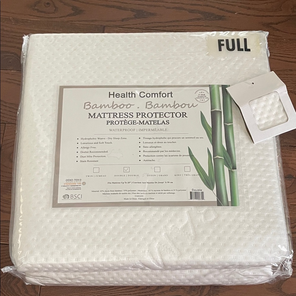 Bamboo Mattress Protector - White